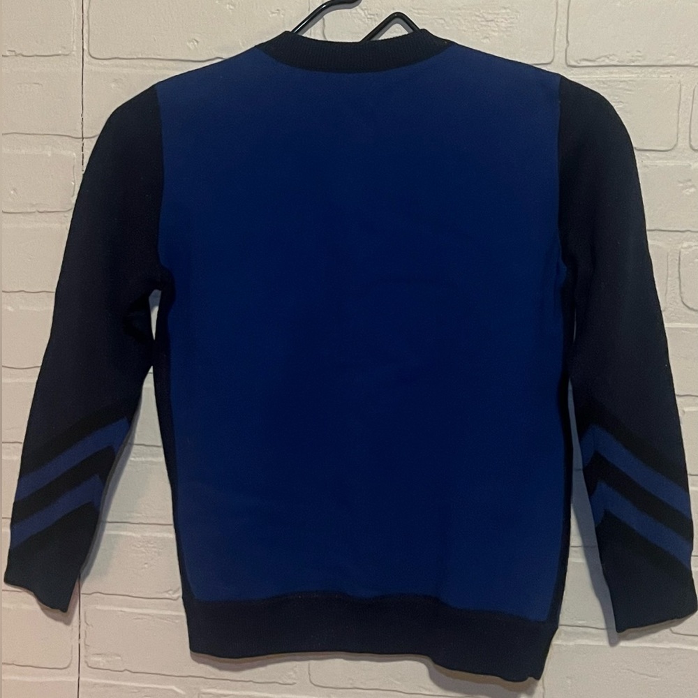 Burberry Kids' Chevron Cotton & Cashmere Crewneck Sweater.Blue, size S (10yo). - Picture 5 of 9